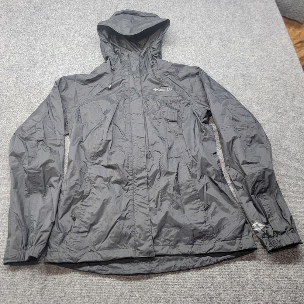 Columbia Omni-Tech Rain Jacket Womens Small Black Waterproof Hooded Shell RL2111